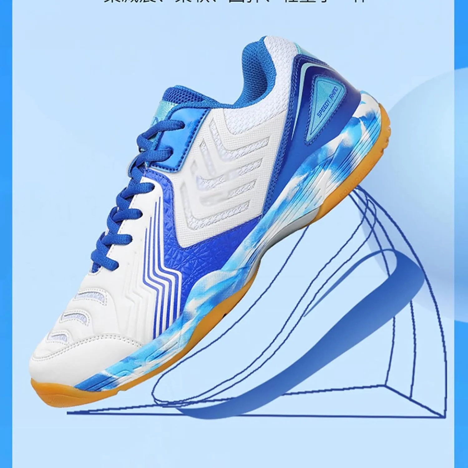 AIRFUL Men's Tennis Racquetball Shoes, Squash Court Shoes Fashion Badminton Sneakers Breathable Pickleball Trainers Volleyball Gym Shoes (Color : Green, Size : 11 Women/9.5 Men)