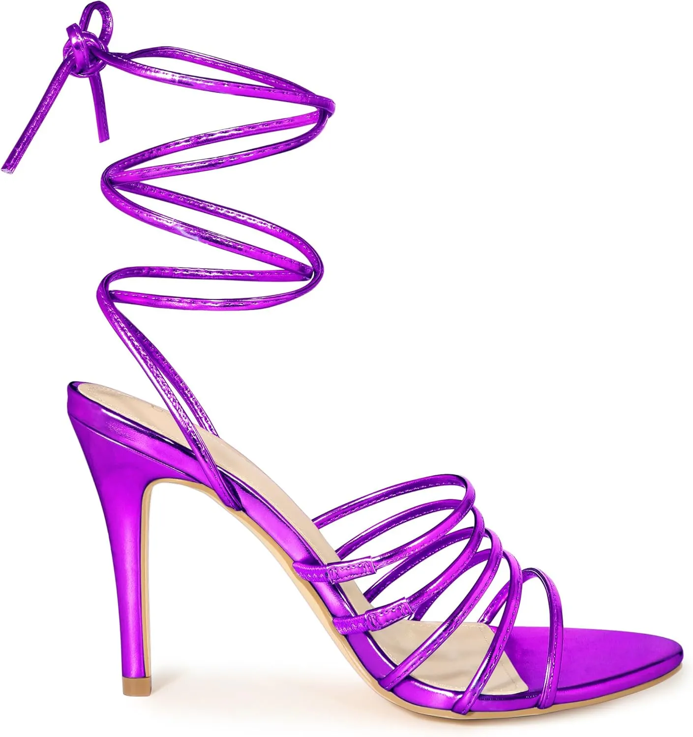 Allegra K Women's Lace Up Strappy Stiletto High Heel Sandals