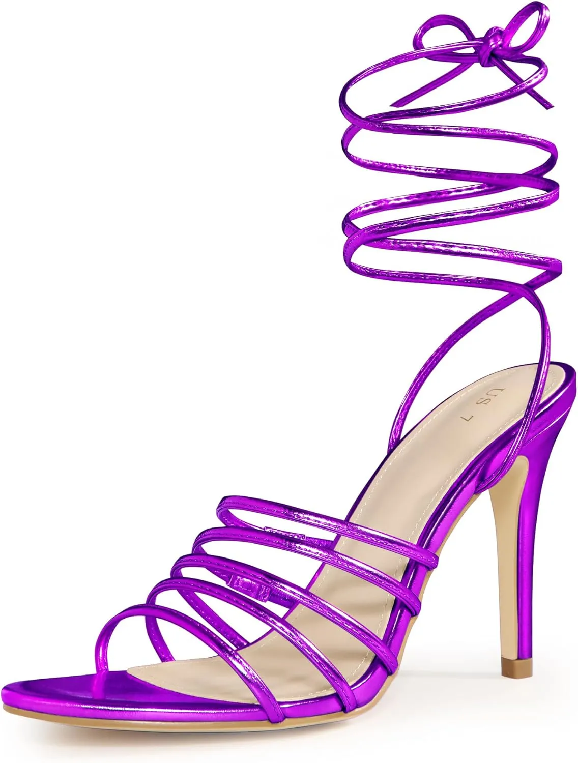 Allegra K Women's Lace Up Strappy Stiletto High Heel Sandals