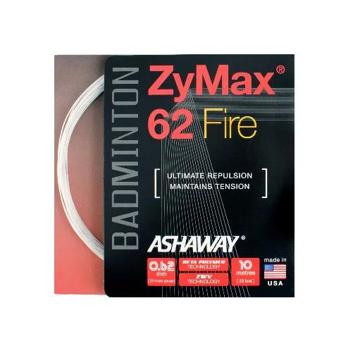 Ashaway Zymax 62 Fire Badminton String - 10m Set
