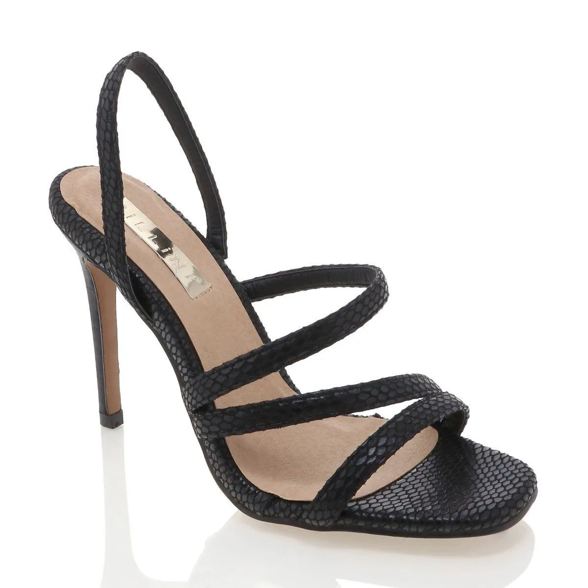 Billini Ballari Stiletto Heel in Black Reptile