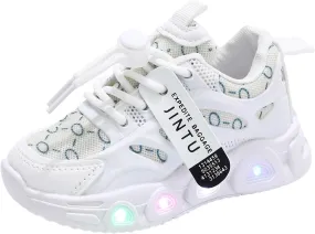 Cathalem Sneakers for Girls Boys, Kids Baby Shoes Sneakers LED Light Up Luminous Bowknot Sneakers Winter Warm Sneakers