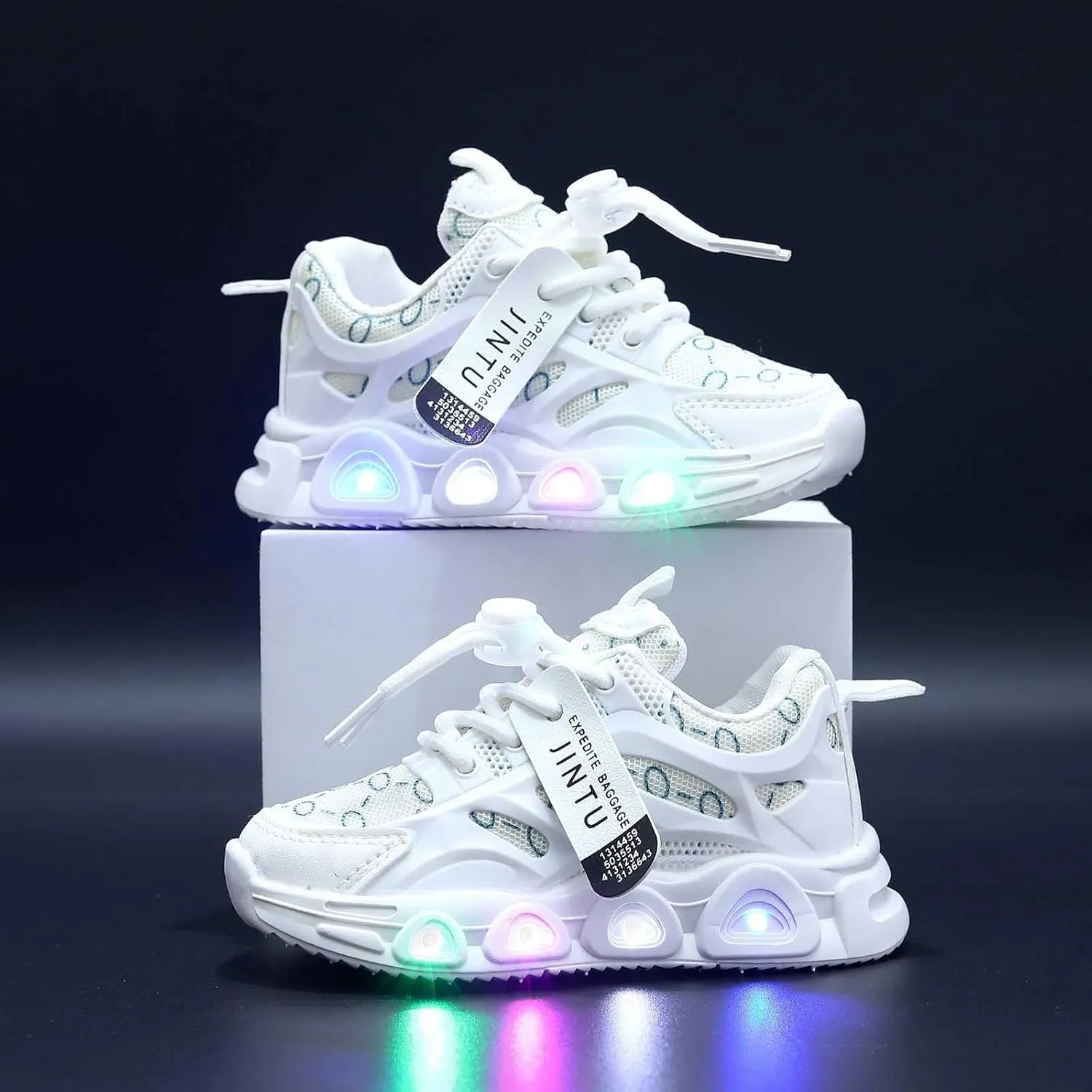Cathalem Sneakers for Girls Boys, Kids Baby Shoes Sneakers LED Light Up Luminous Bowknot Sneakers Winter Warm Sneakers