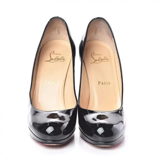 Christian Louboutin Black Patent Calf New Simple 120 37 Pumps