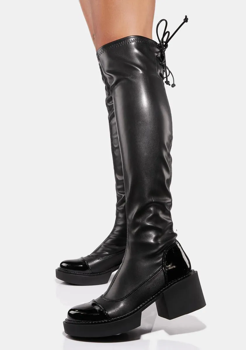 Clear My Path Knee High Boots