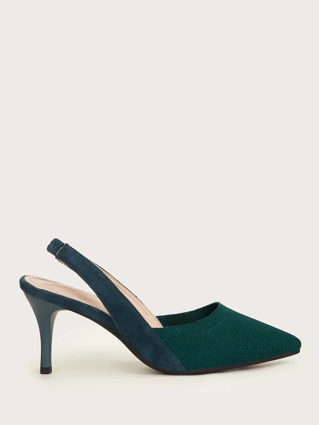 CUCCOO BASICS Woman Shoes Minimalist Elegant Point Toe Dark Green Stiletto Heeled Slingback Pumps For Summer Graduation Heels Prom Heels Vacation Shoes Summer Sale Elegant Heels Back To School Shoes College Student Shoes