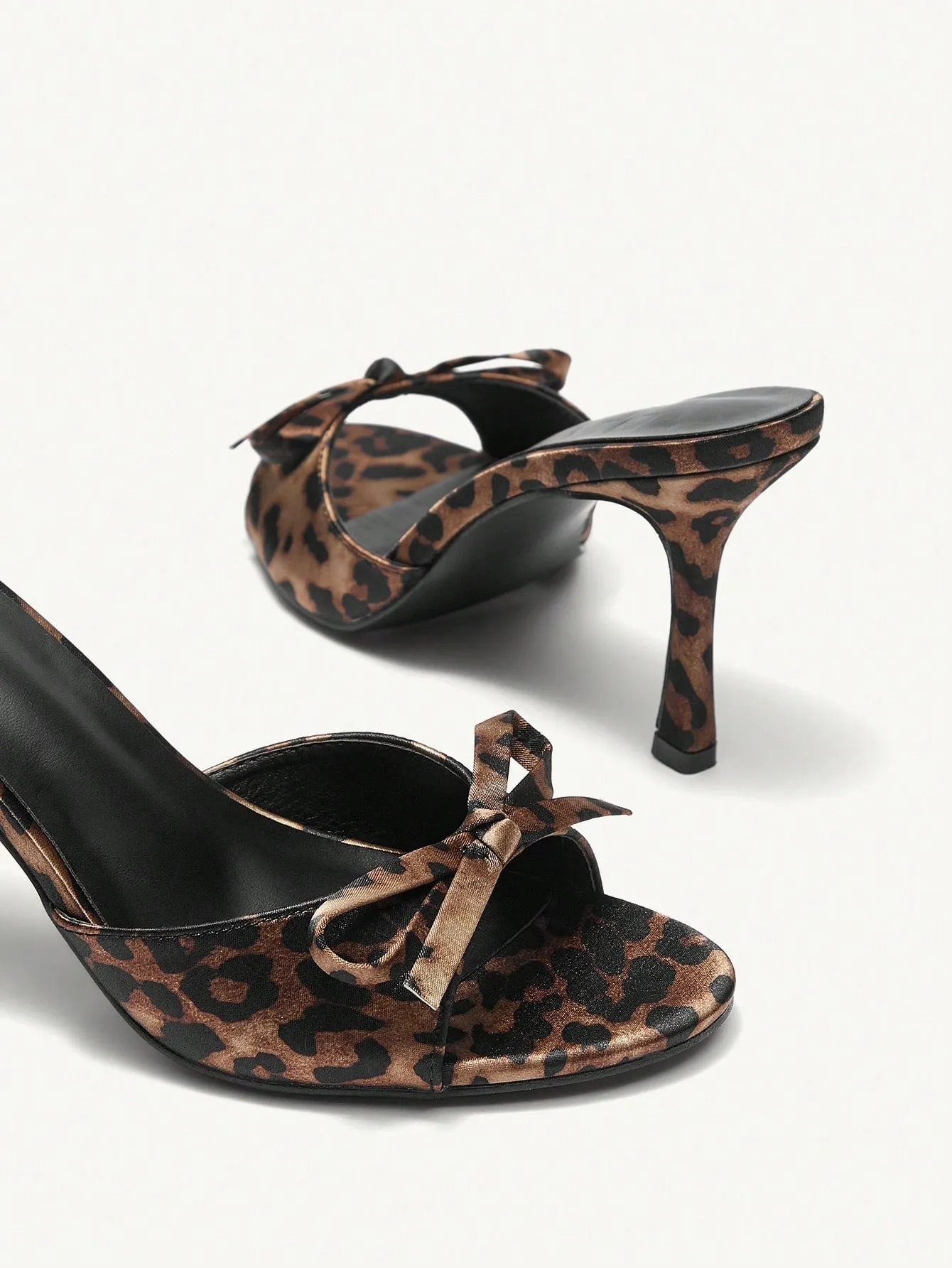CUCCOO CHICEST Brown PU Women's Mule Pointed Toe High Heel Sandals Elegant Sandals