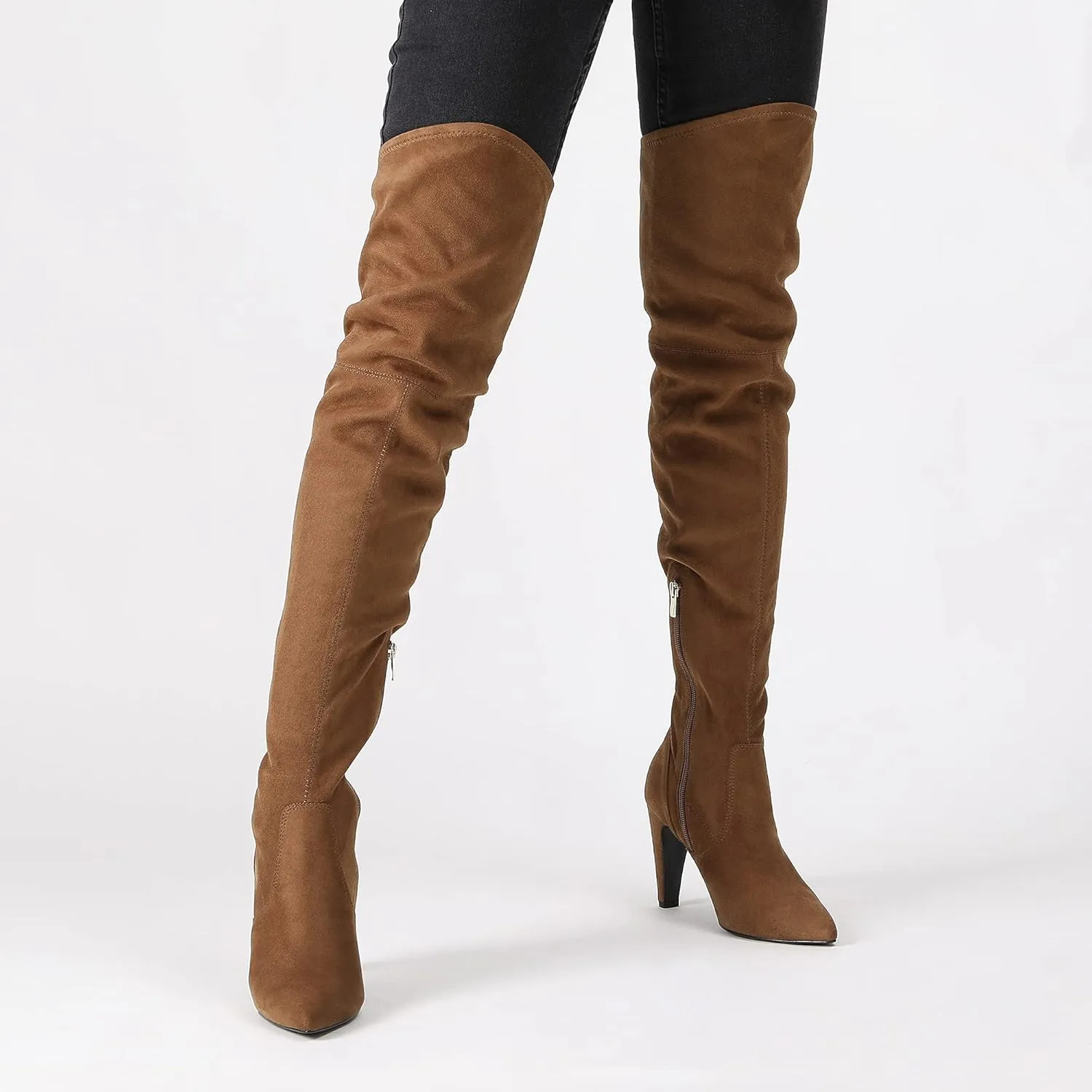 DREAM PAIRS Women's Thigh High Boots Over The Knee Heels Long Sexy Pointed Toe Boots