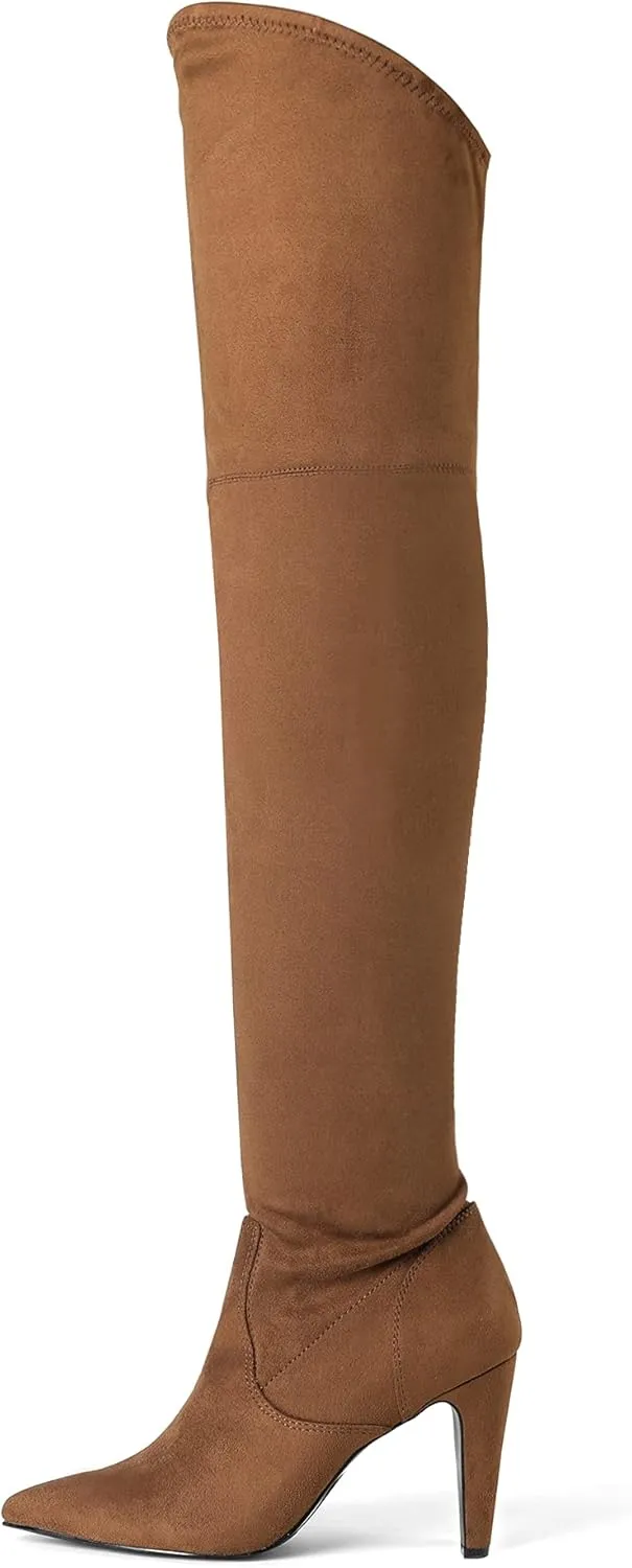DREAM PAIRS Women's Thigh High Boots Over The Knee Heels Long Sexy Pointed Toe Boots
