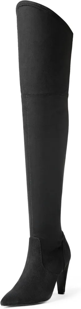 DREAM PAIRS Women's Thigh High Boots Over The Knee Heels Long Sexy Pointed Toe Boots