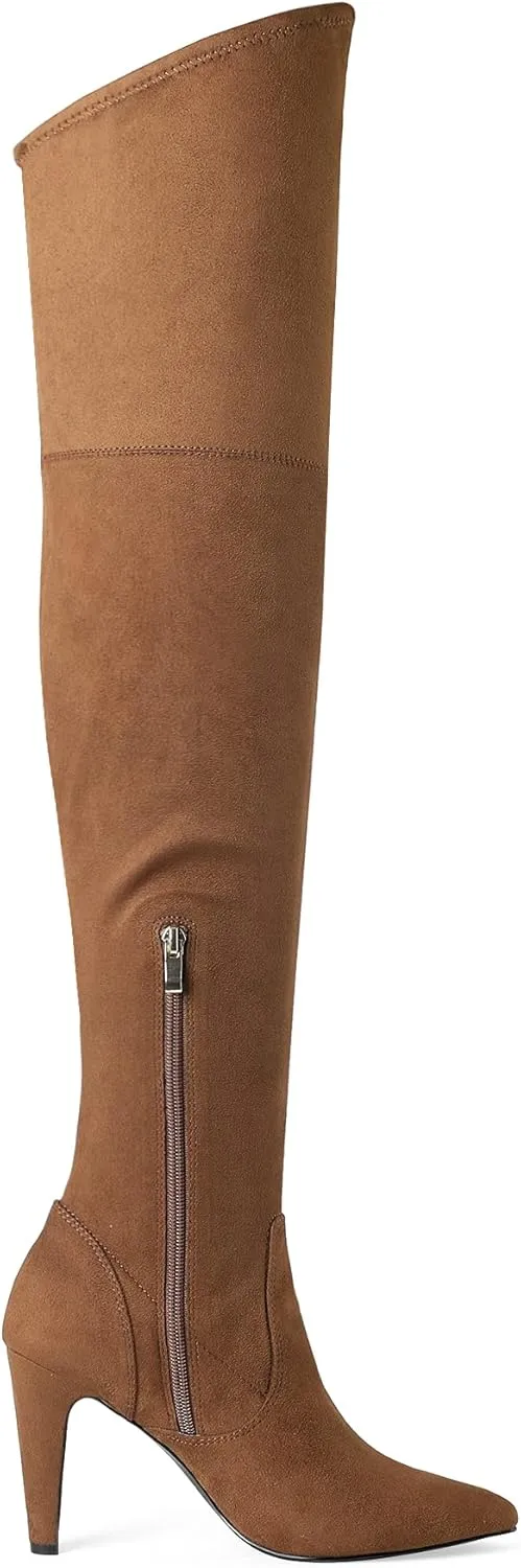 DREAM PAIRS Women's Thigh High Boots Over The Knee Heels Long Sexy Pointed Toe Boots