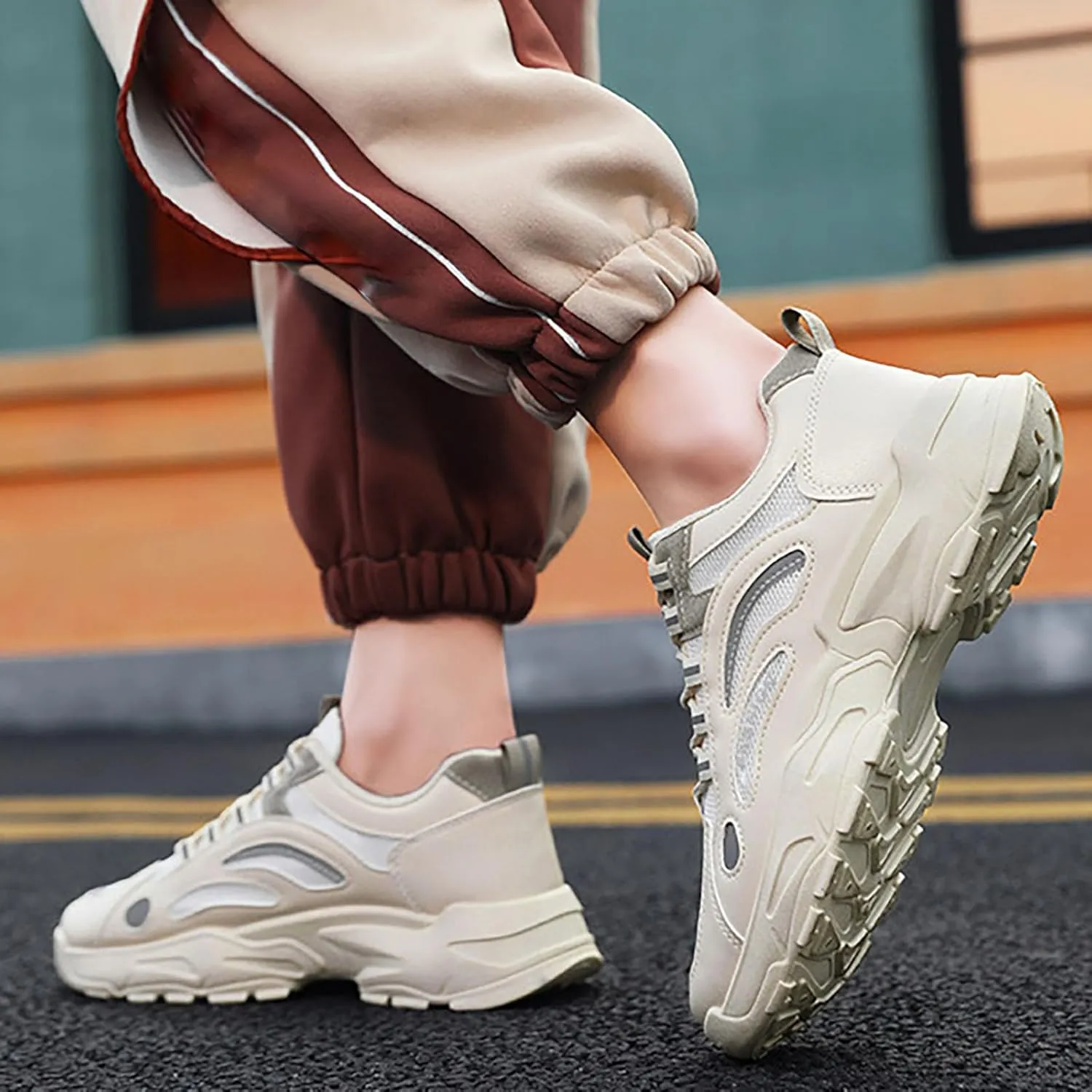 Dress Sneakers Men Mens Running Shoes Men's Casual Slip-on Loafers Wide Toe Box Trendy Casual Platform Loafers for Women Women's Sneakers in White in Wide Width