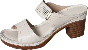 Dressy Strappy High 1 Heel Open Toe Sandals Hollow Solid Color Large Size Women's Slip On Slippers