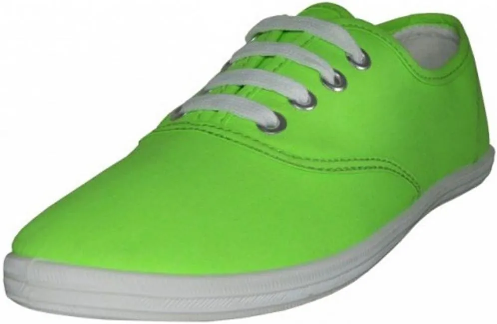 EasySteps Women's Canvas Lace Up Shoes with Padded Insole, Neon Green, US Women's 7 B(M) US