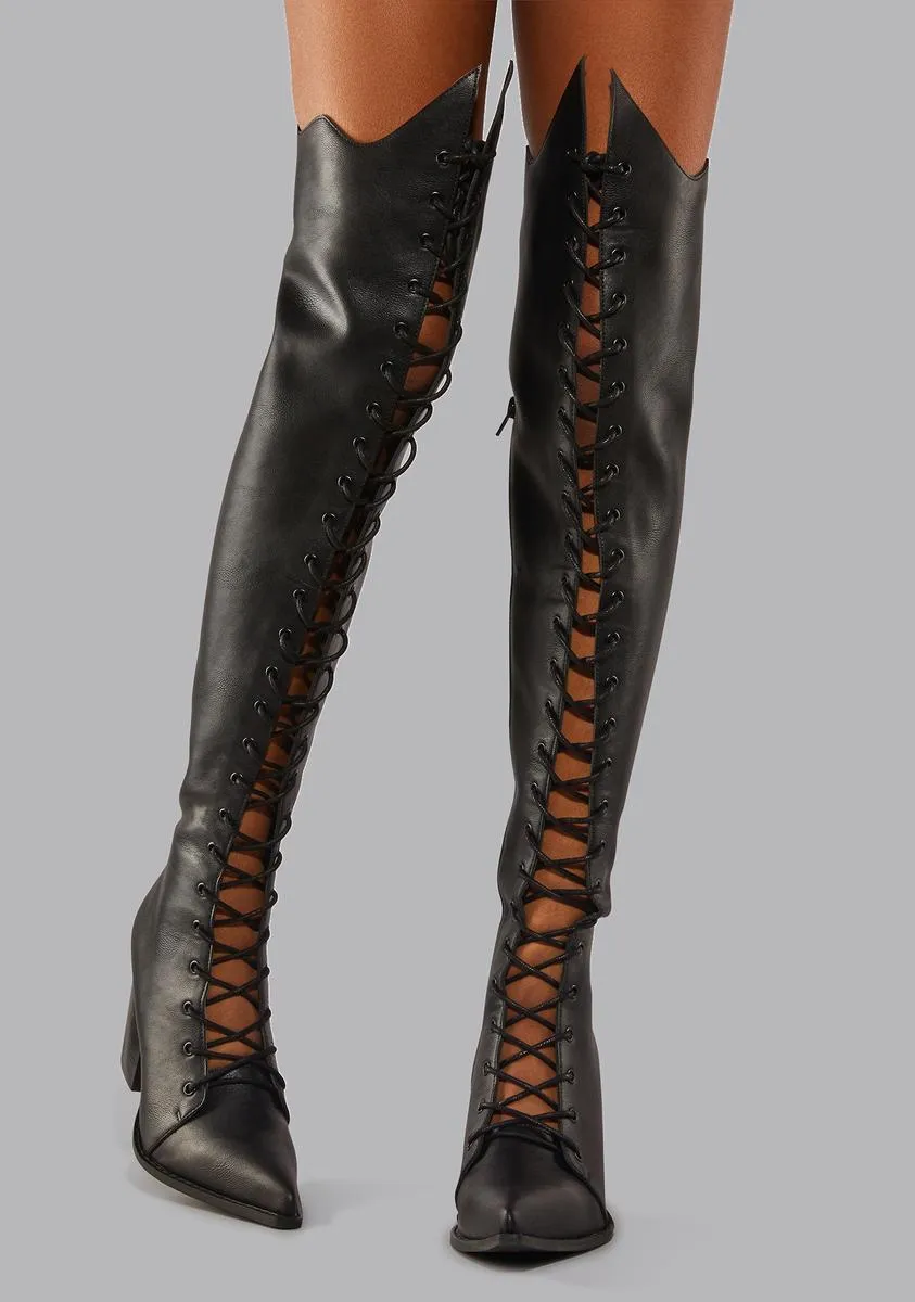 Every Witch Way Thigh High Boots