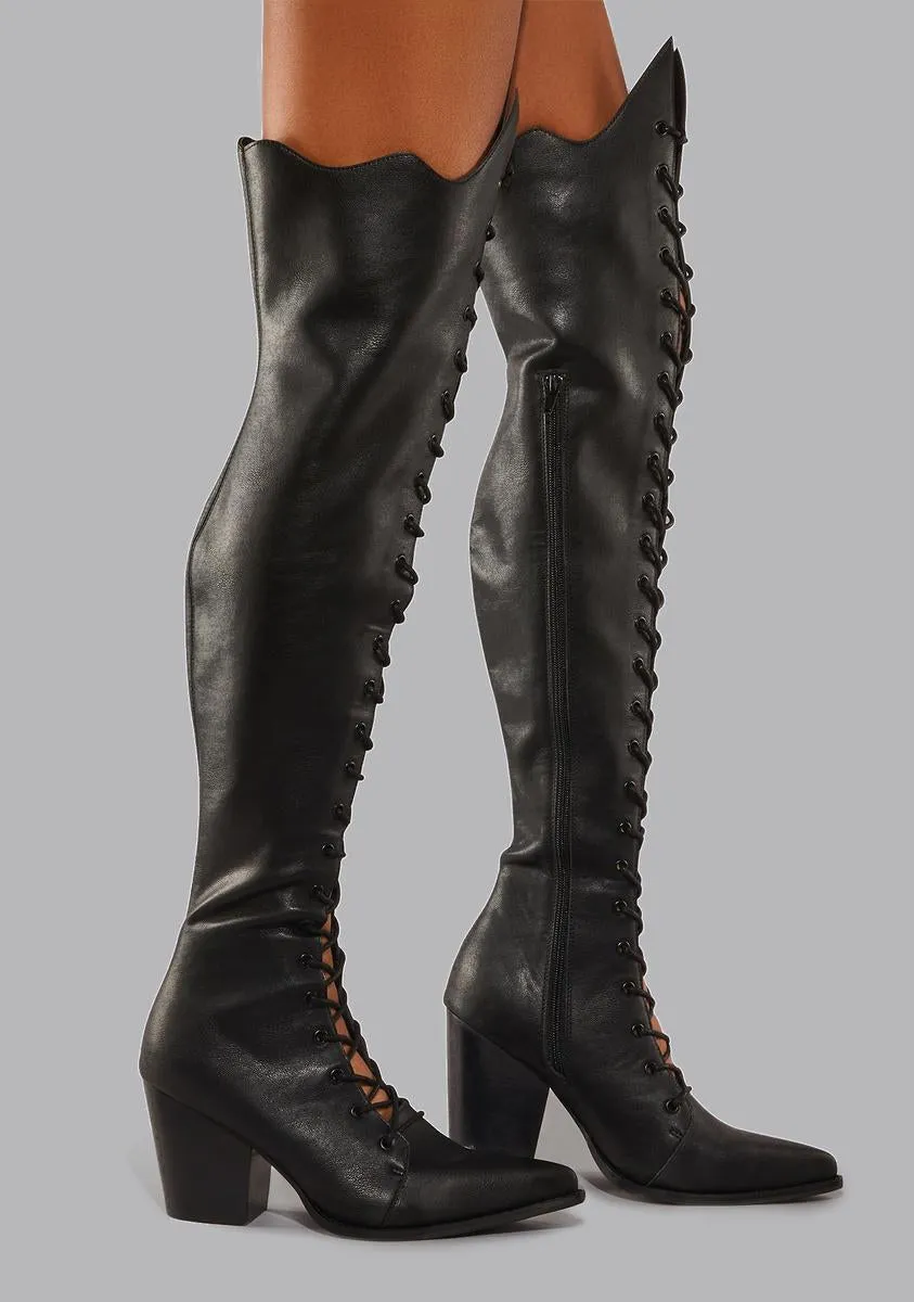 Every Witch Way Thigh High Boots