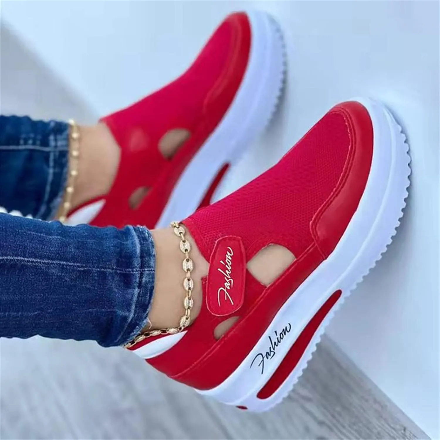 Ladmiple Womens Shoes Dressy Casual Loafers Fashion Sneaker Slip On Comfortable Non Slip Platform Walking Canvas Shoes