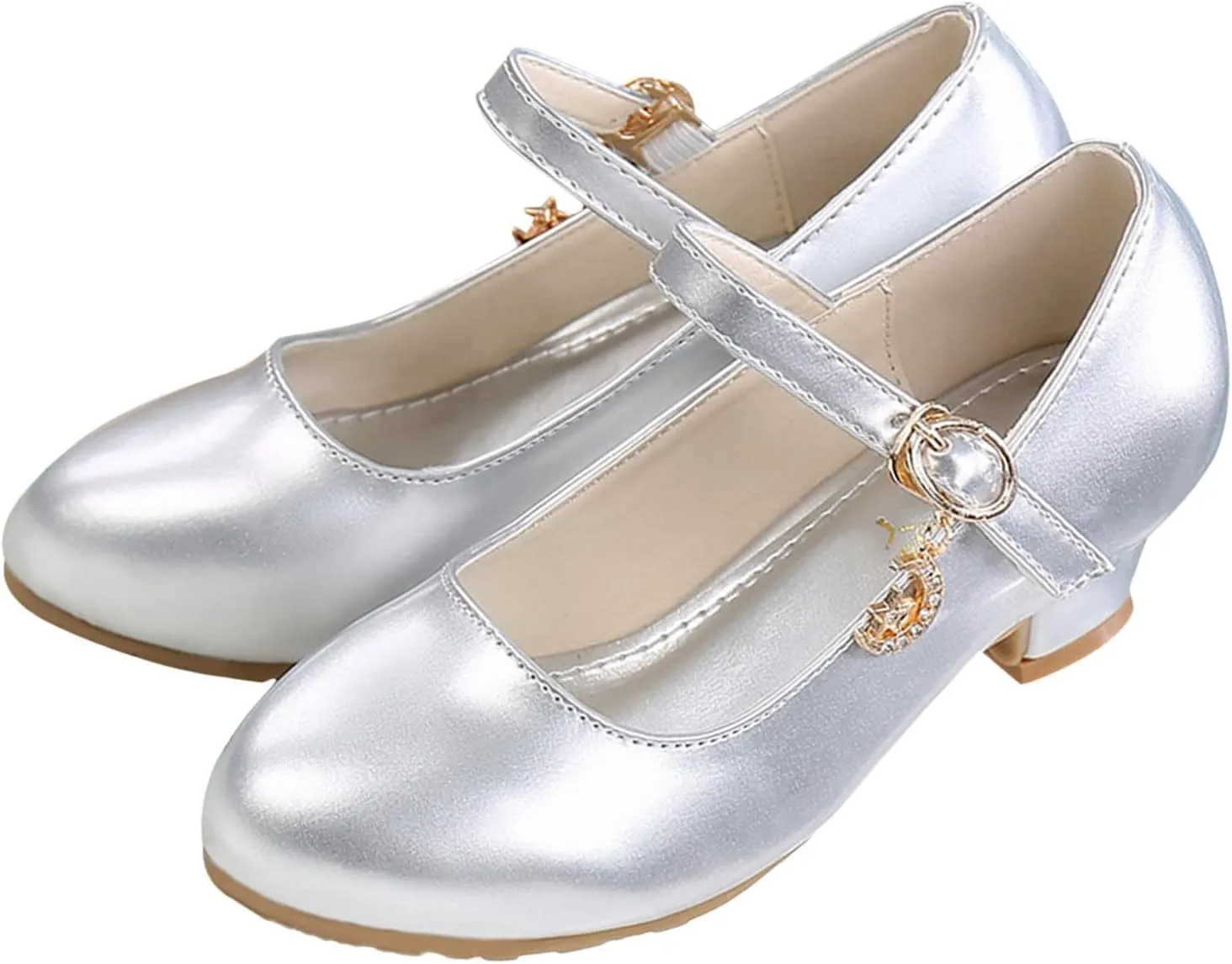 Mary Jane Heels for Girls School Shoes Little Girls Dress Shoes Party Wedding Flats for Kids Leather Shoes