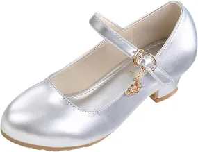 Mary Jane Heels for Girls School Shoes Little Girls Dress Shoes Party Wedding Flats for Kids Leather Shoes