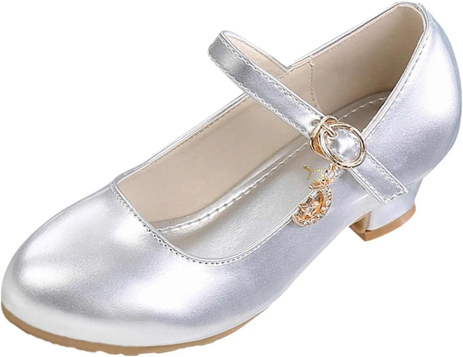 Mary Jane Heels for Girls School Shoes Little Girls Dress Shoes Party Wedding Flats for Kids Leather Shoes