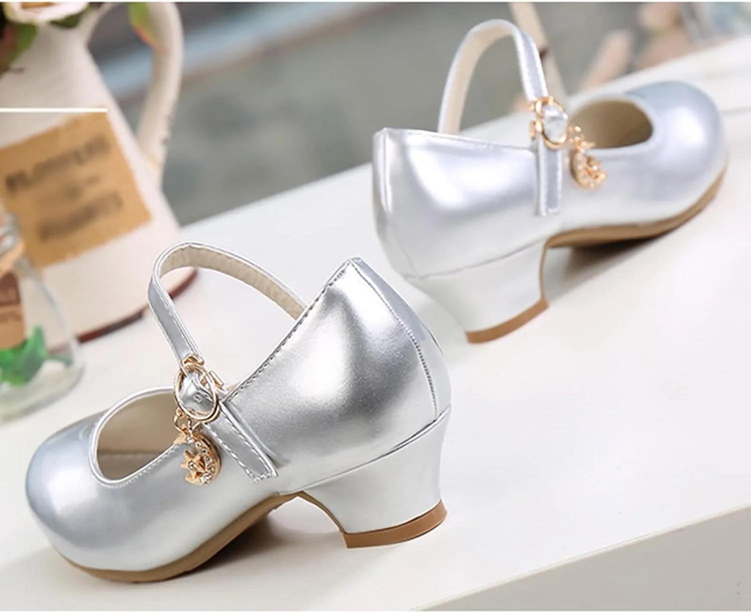 Mary Jane Heels for Girls School Shoes Little Girls Dress Shoes Party Wedding Flats for Kids Leather Shoes