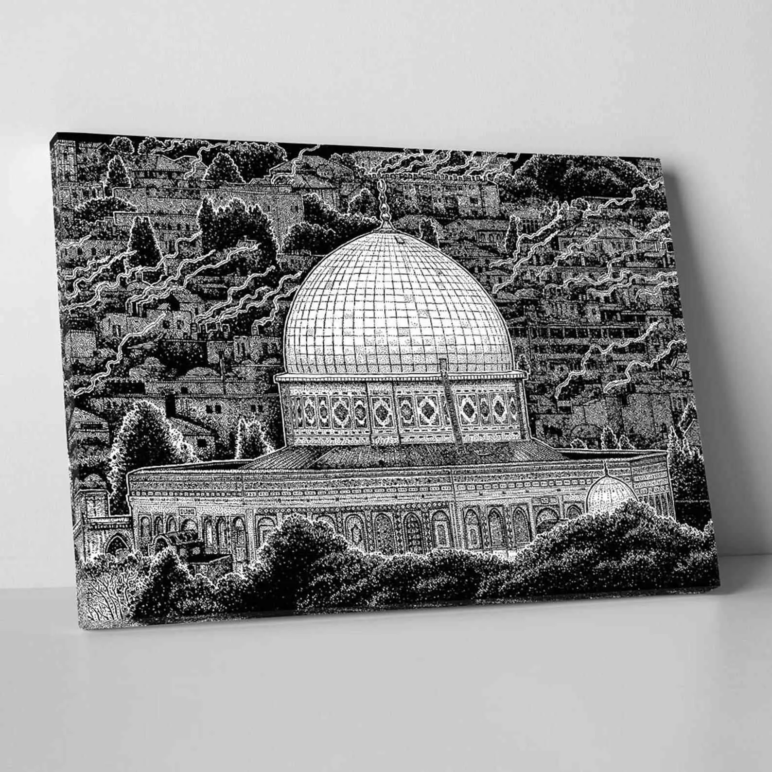 Masjid Al Aqsa (The Dome of the Rock) - Canvas Printing Islamic Wall Art