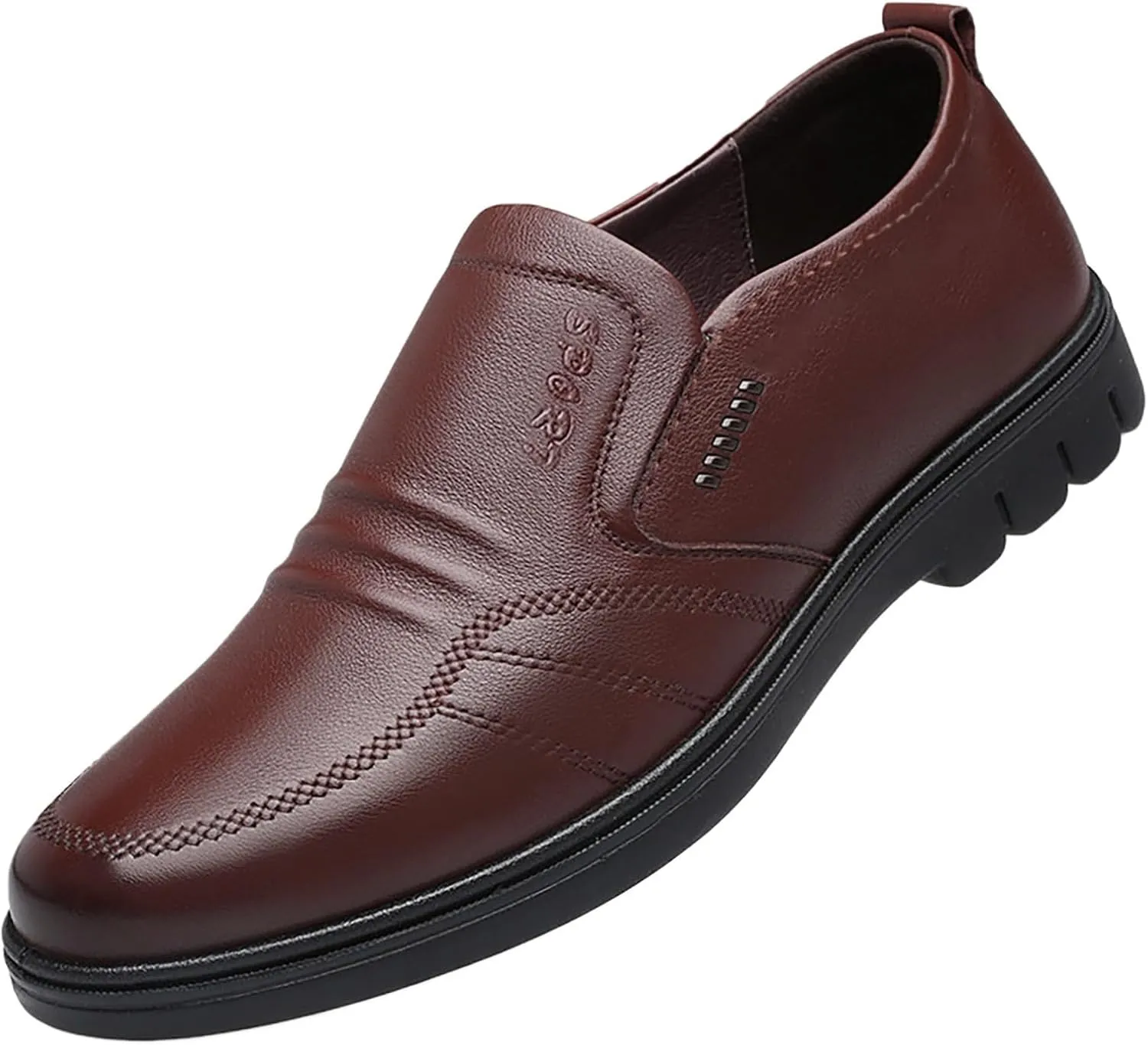 Mens Loafers & Slip-Ons Men Leather Shoes Fashionable and Casual New Flat Bottomed Soft Sole Slip On Comfortable