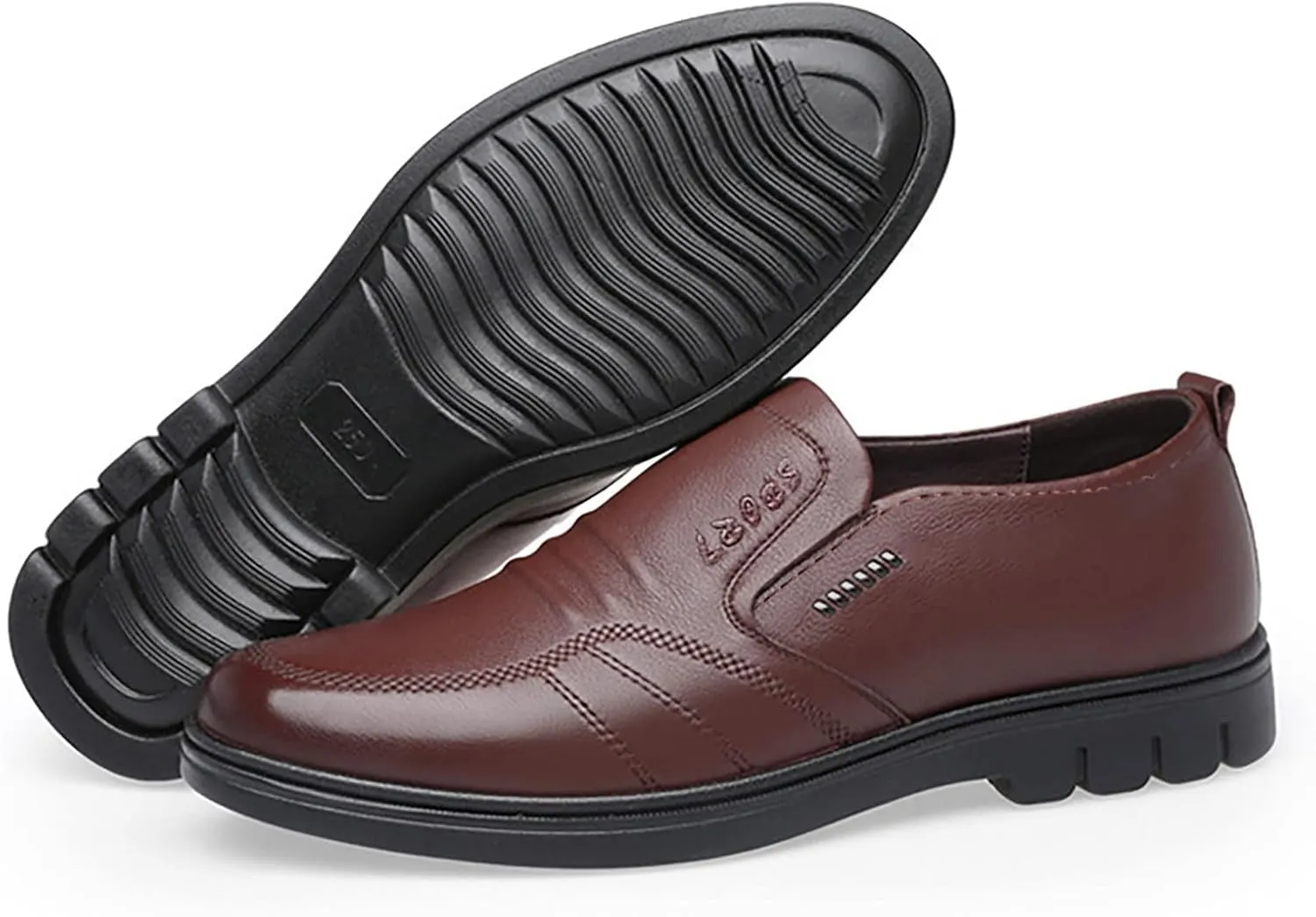 Mens Loafers & Slip-Ons Men Leather Shoes Fashionable and Casual New Flat Bottomed Soft Sole Slip On Comfortable
