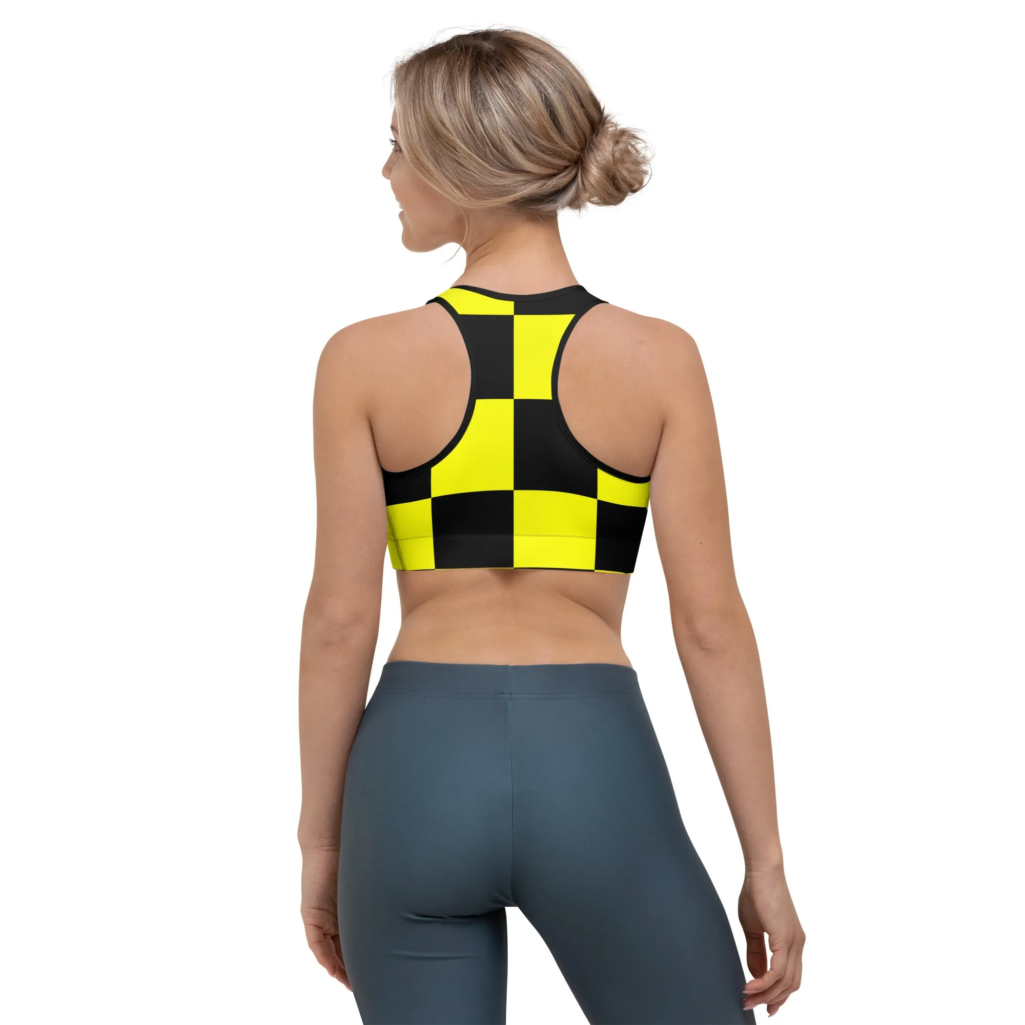 Savannahwood Black and Yellow Busy Bee Sports Bra
