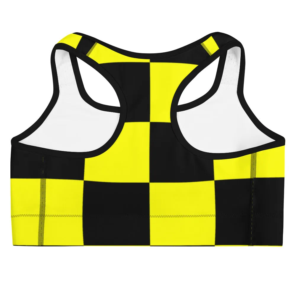 Savannahwood Black and Yellow Busy Bee Sports Bra