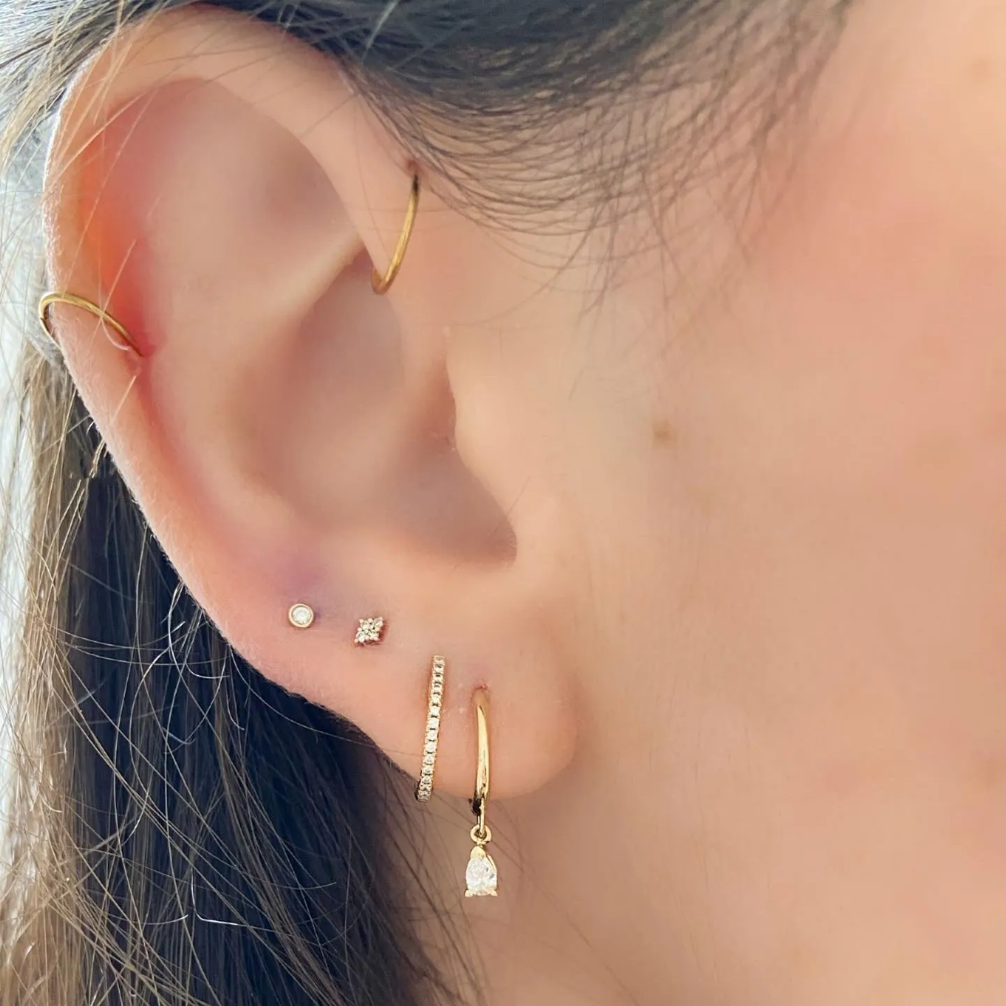 Single Diamond Bezel Stud