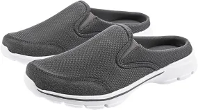 Slip on Mules & Clogs for Women Men Mesh Knit Open Back Walking Shoes Breathable Comfort Sneakers Orthopedic Slippers