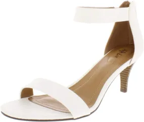 Style & Co. Womens Paycee Embossed Dress Sandals White 9.5 Medium (B,M)