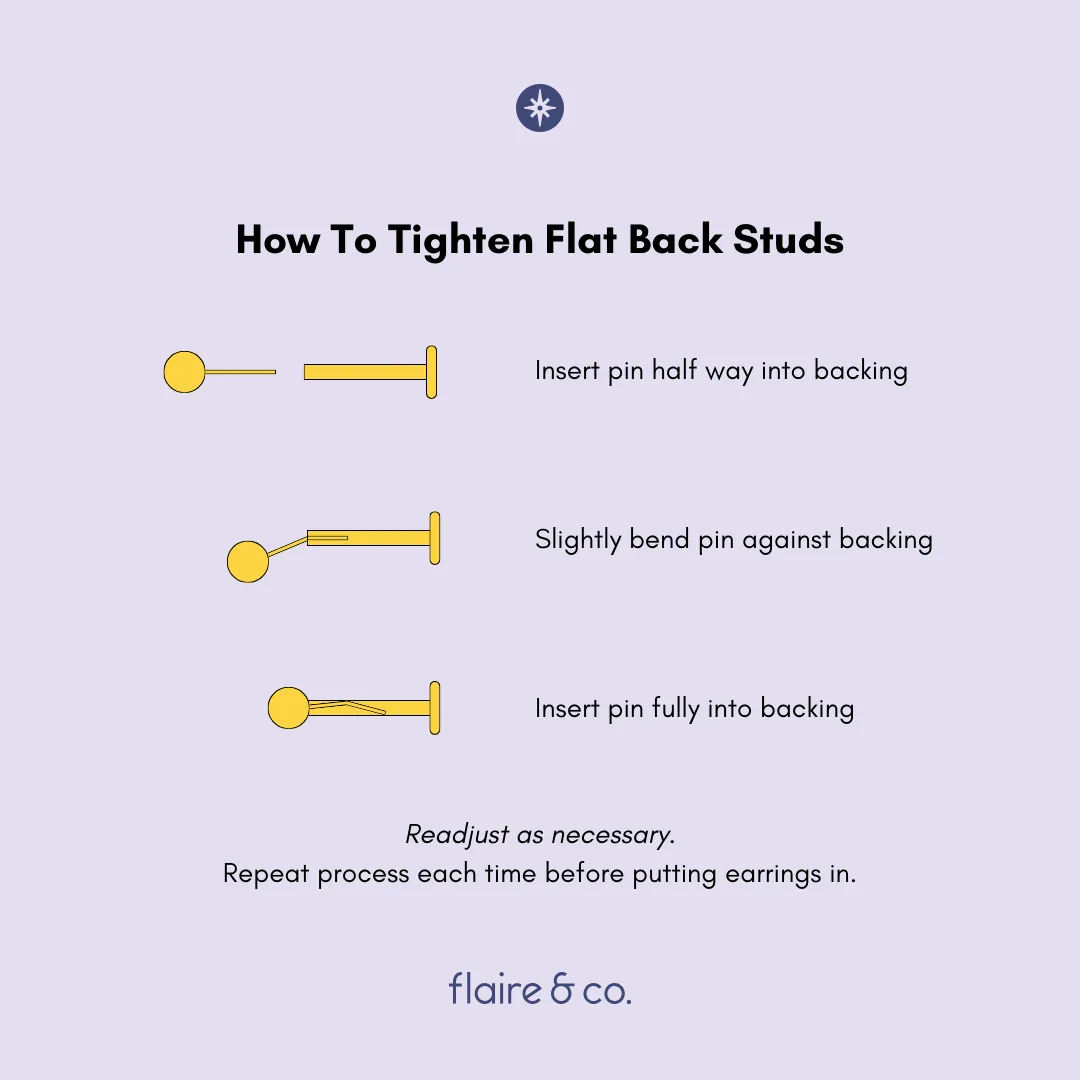 Titanium Quad Bead Flat Back Stud (Single)