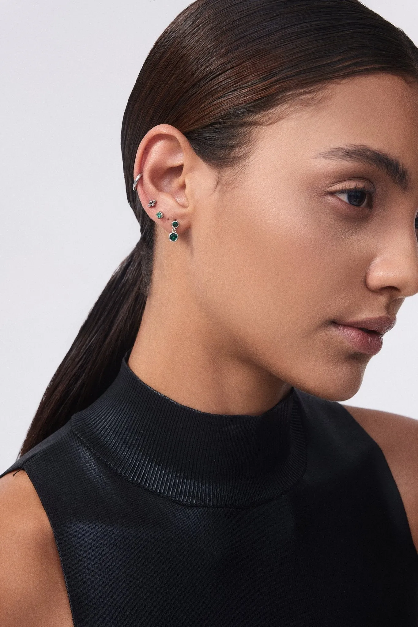 Titanium Quad Bead Flat Back Stud (Single)