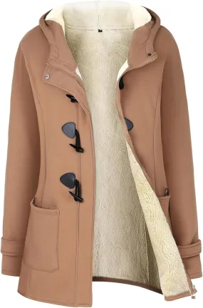 Winter Jackets for Women, Toggle Duffle Coat for Winter, Sherpa Lined Jacket Women