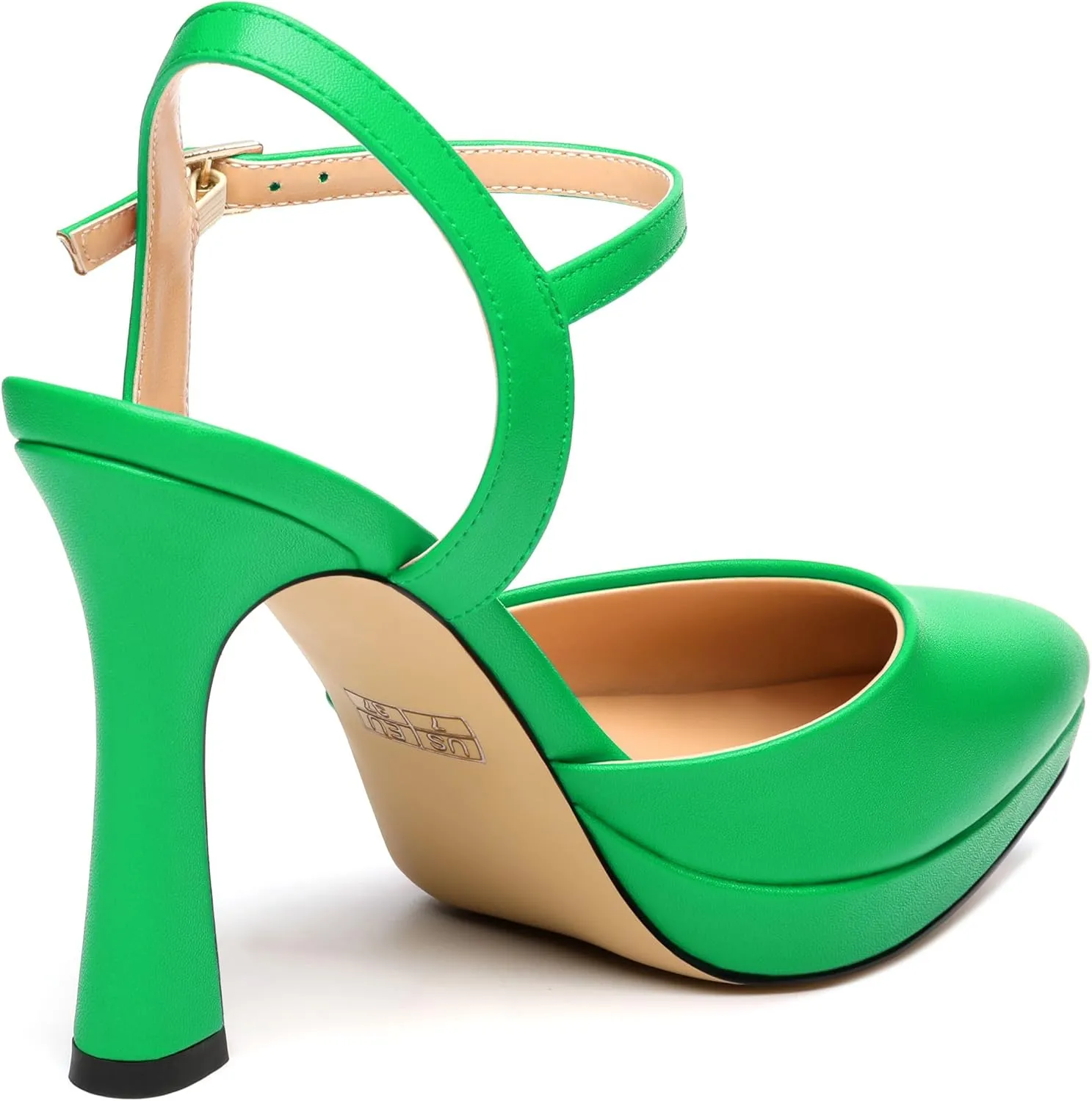 Womens Platform High Heels Pointed Toe Ankle Strap Buckle Stiletto High Heel Pumps Party Evening Dress Shoes 4 Inch