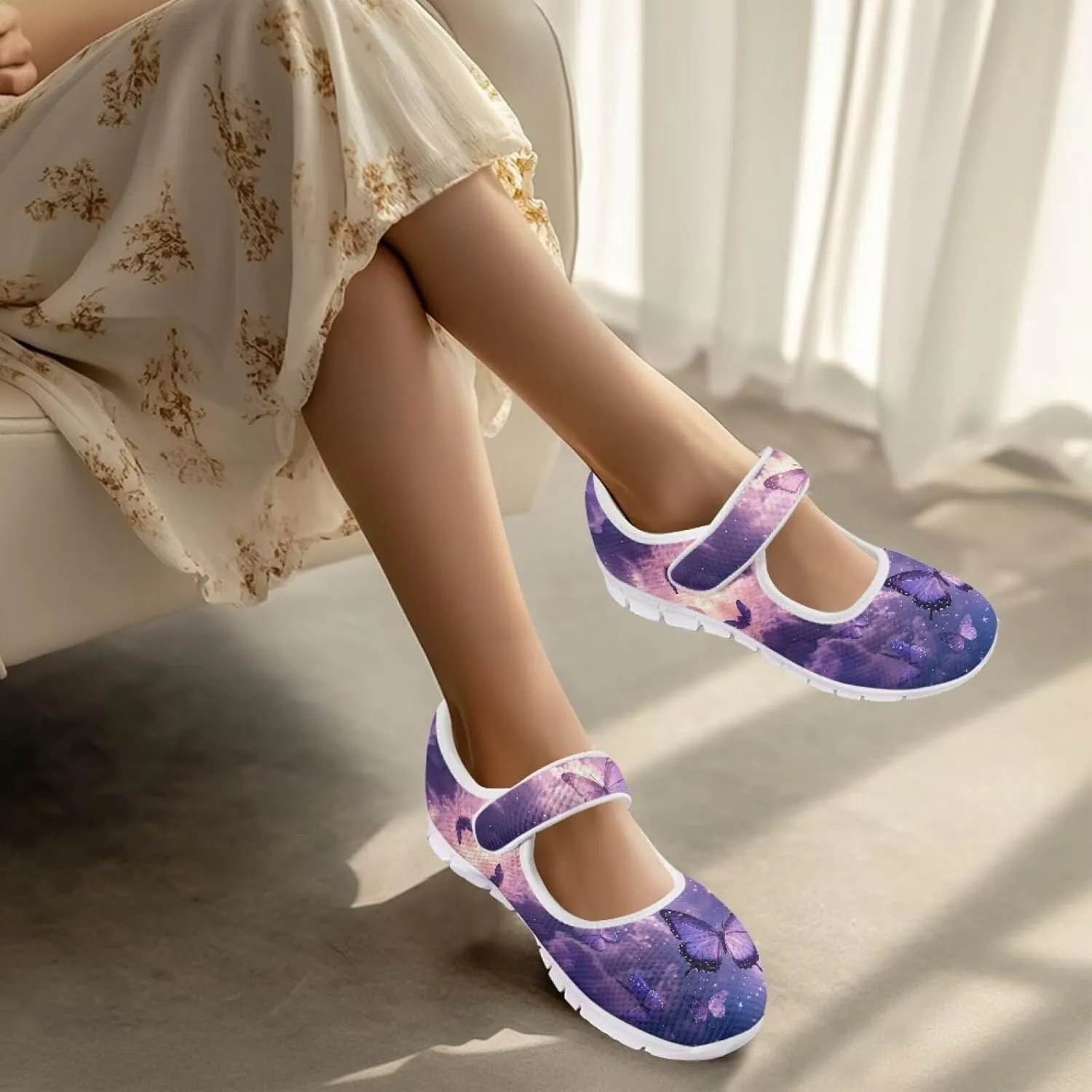 Women's Single Buckle Shoes Casual Loafers Slip-On Flat Comfortable Walking Shoes for Travel and Outdoor US Size 5.5-10