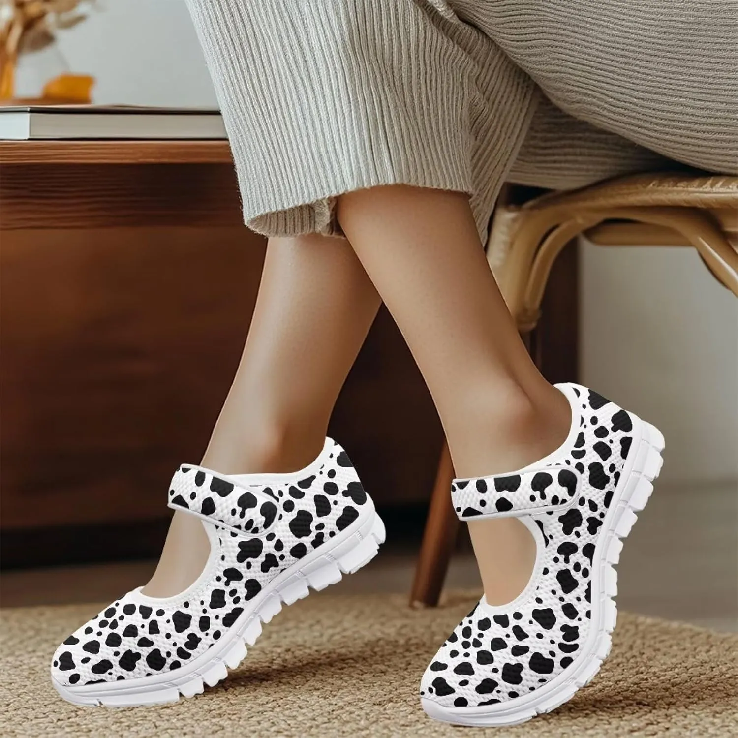 Women's Single Buckle Shoes Casual Loafers Slip-On Flat Comfortable Walking Shoes for Travel and Outdoor US Size 5.5-10