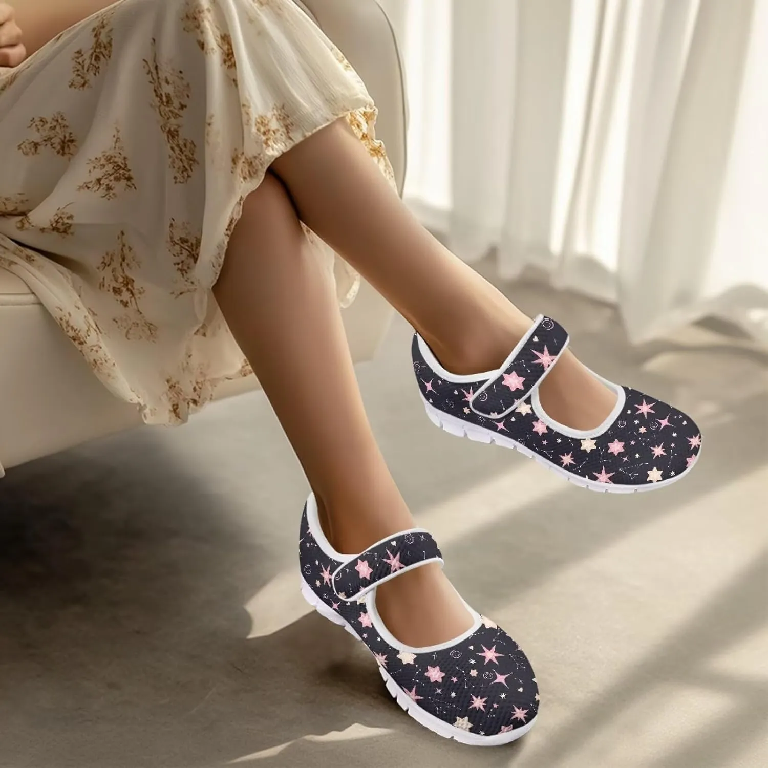 Women's Single Buckle Shoes Casual Loafers Slip-On Flat Comfortable Walking Shoes for Travel and Outdoor US Size 5.5-10