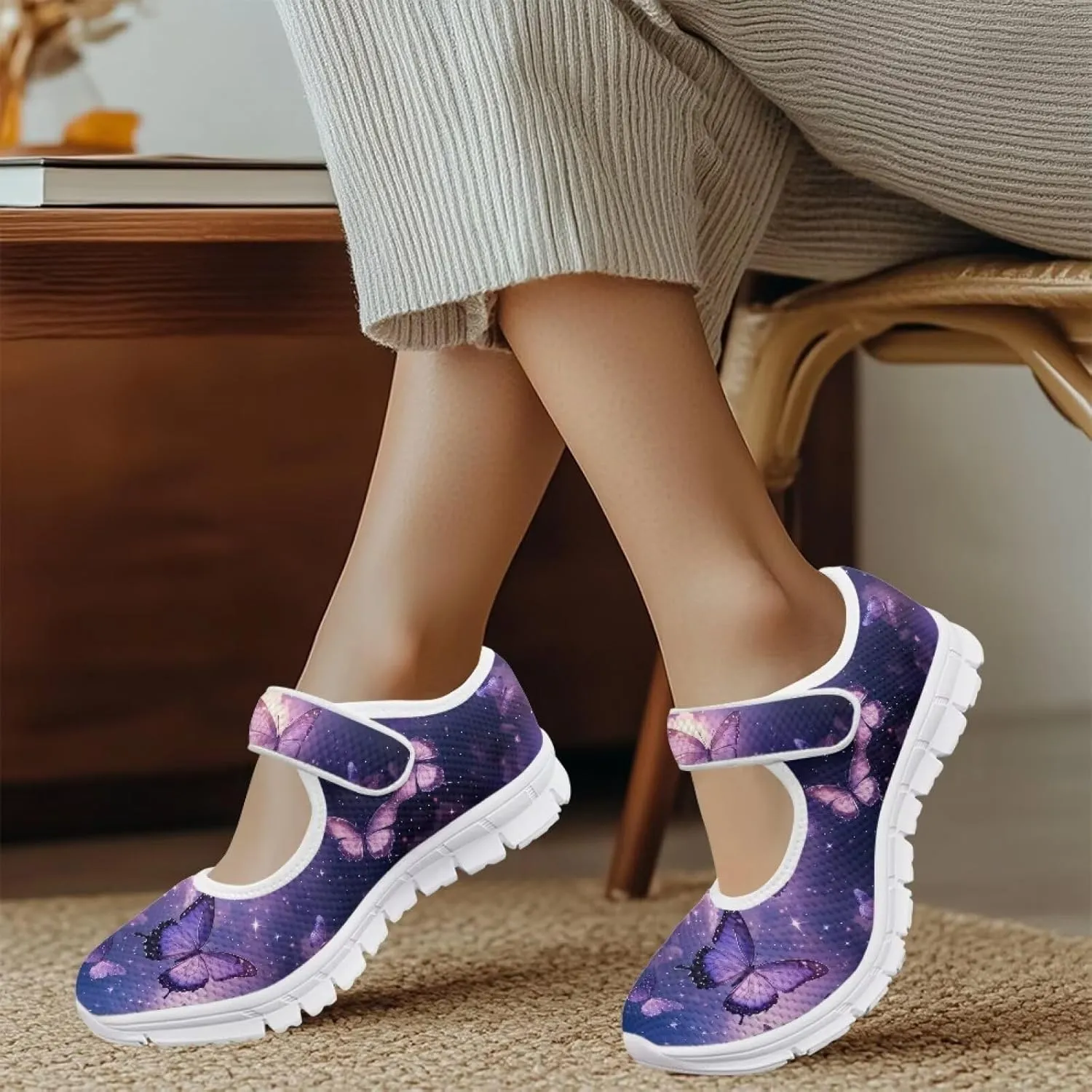 Women's Single Buckle Shoes Casual Loafers Slip-On Flat Comfortable Walking Shoes for Travel and Outdoor US Size 5.5-10