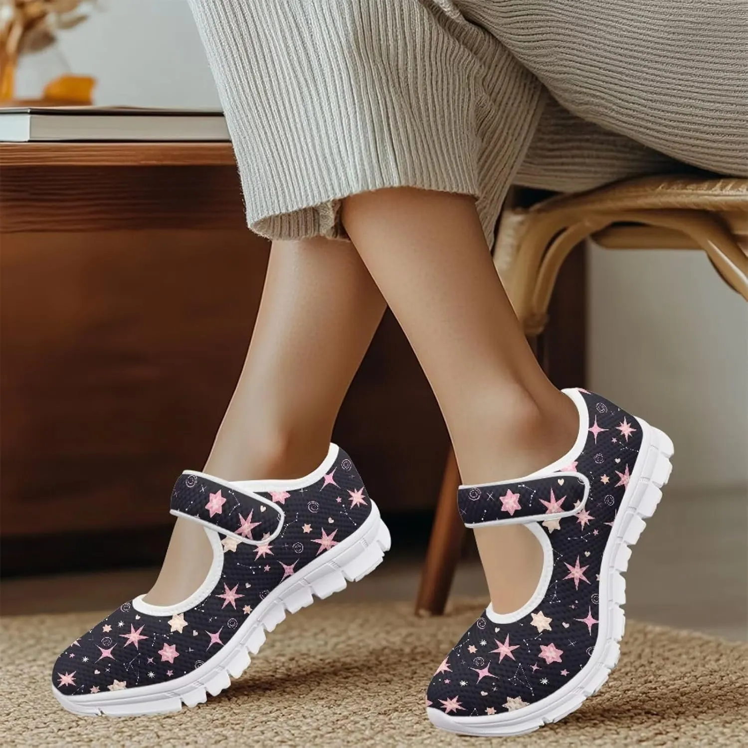 Women's Single Buckle Shoes Casual Loafers Slip-On Flat Comfortable Walking Shoes for Travel and Outdoor US Size 5.5-10