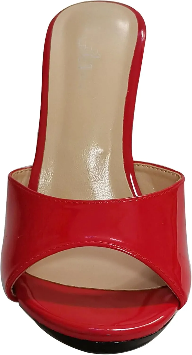 Womens Summer Mule Sandals Stiletto High Heel Dressy Shoes